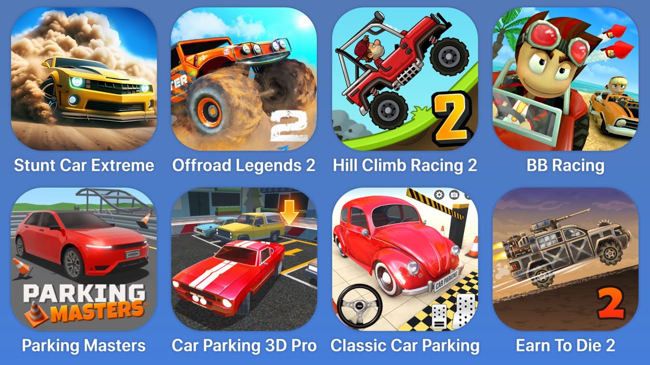 Stunt Car Extreme,Offroad Legends 2,Hill Climb 2,BB Racing,Parking Masters,Car Parking,Classic Car P