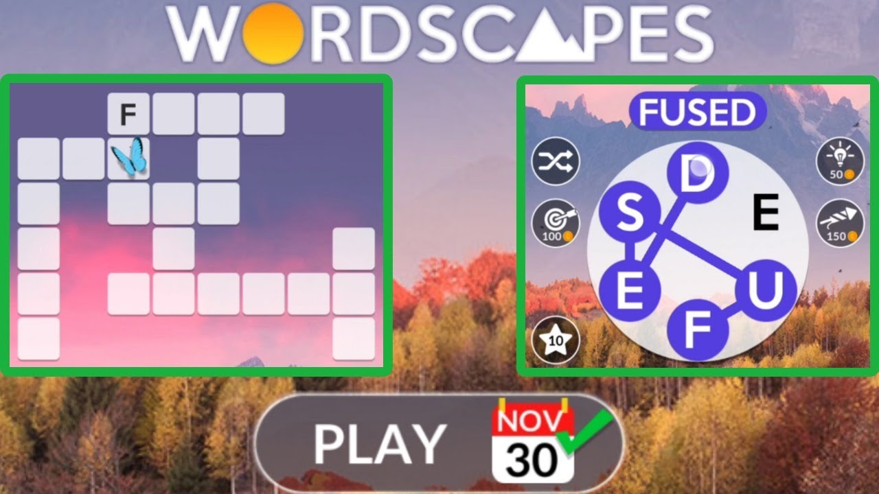 WORDSCAPES Daily Puzzle November 30, 2022 YouTube