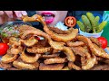 ASMR CRISPY PORK BELLY CHIPS SPICY DIPPING SAUCE PICKLES RICE MUKBANG MASSIVE Eating Sounds 