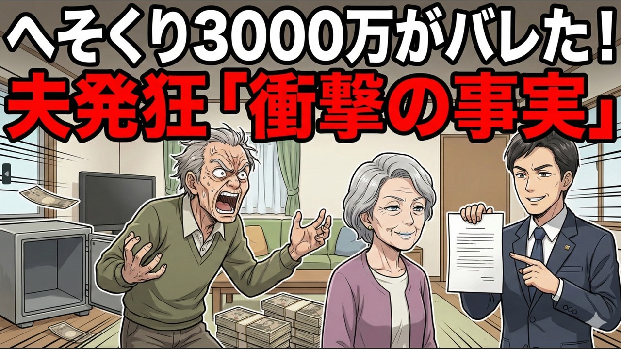 【スカッと】へそくり3000万がバレた！「半分は俺の権利だ」と発狂する夫に、弁護士が伝えた『衝撃の事実』が最高すぎたw