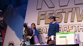 [FANCAM] Eric Nam - M&G @ Kwave Festival 2014 (06/09/14) - Fan wearing Eric face mask (FUNNY!)