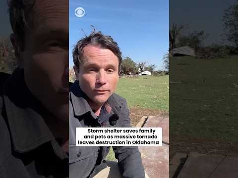 Storm shelter saves family, pets as massive tornado leaves destruction in Oklahoma #shorts