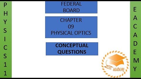 Physics| Class 11| Chapter 9| Physical Optics| Conceptual Questions