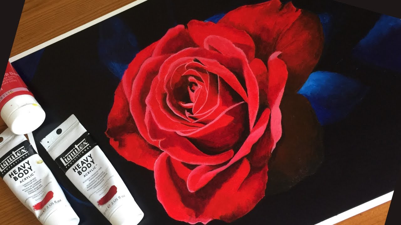 Red Rose | Acrylic Painting | Timelapse - YouTube