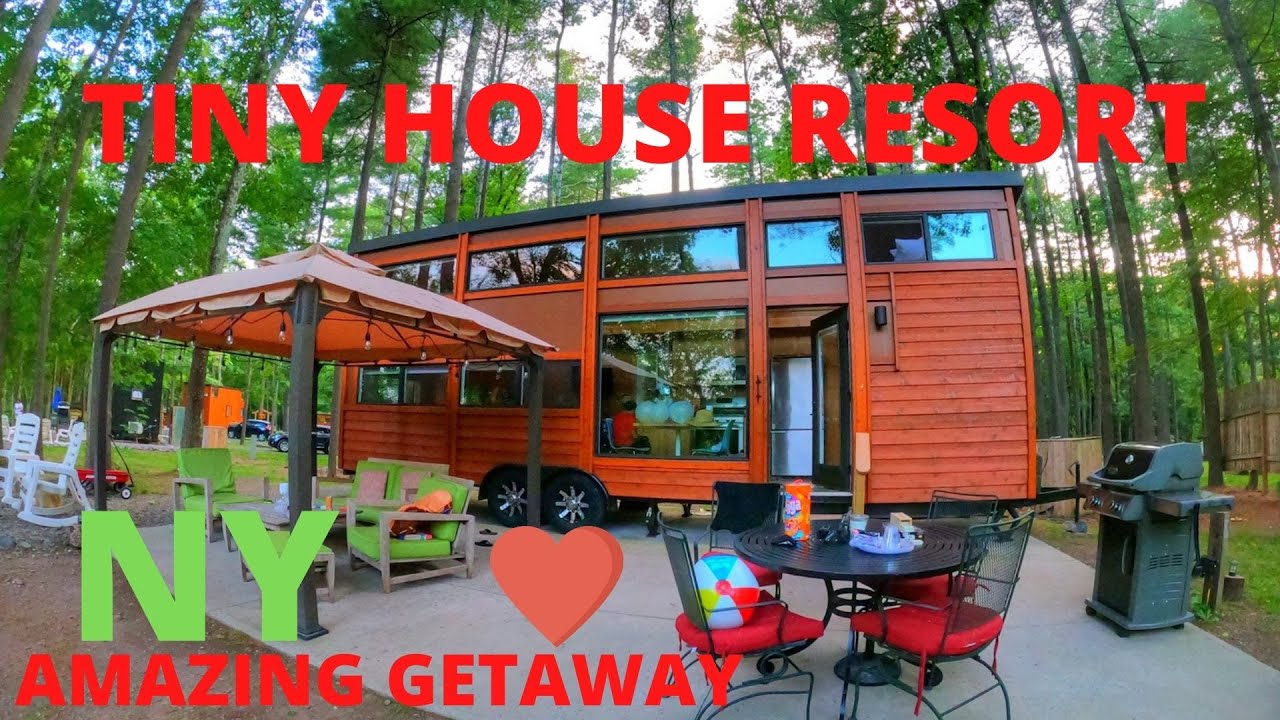 TINY HOUSE RESORT! BEST GETAWAY IN UPSTATE NY! - YouTube
