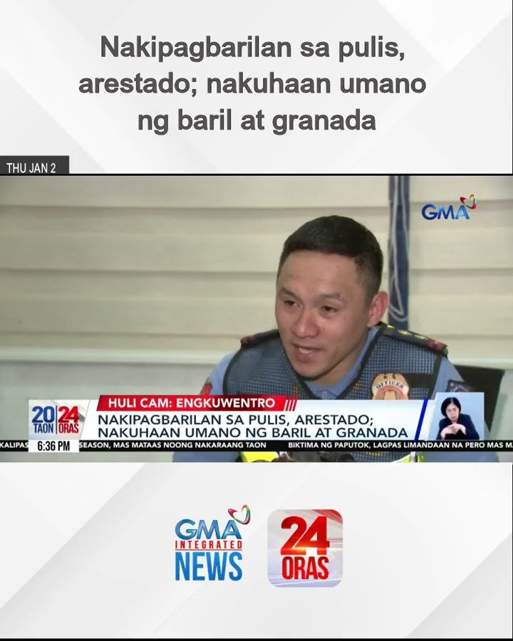 Nakipagbarilan sa pulis, arestado; nakuhaan umano ng baril at granada | 24 Oras