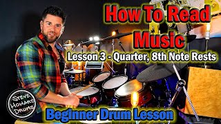 How To Read Music  Quarter, 8th Note Rests  Lesson 3