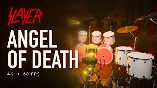 SLAYER - Angel of Death | Dave Lombardo's Drums on a 3D Reactive Kit | 4K 60FPS with Lyrics
