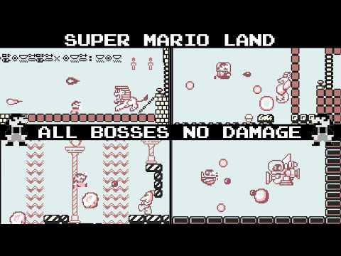 Super Mario Land All Bosses No Damage + Ending (2x, Small Mario and Superball Flower Mario)