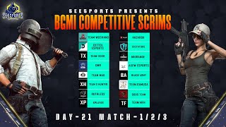 SEESPORTS COMPETITIVE SCRIMS I QUALIFYING ROUND DAY-21 #BGMILIVESTREAM #bgmicustomrooms #pubgmobile