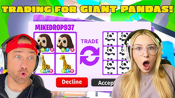 Trading to get ONLY Giant PANDAS in Roblox Adopt Me! 