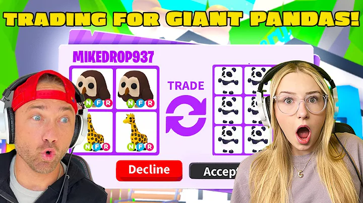 Trading to get ONLY Giant PANDAS in Roblox Adopt Me! 