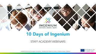 INGENIUM Staff Academy Webinar 3 - 16.5.2024