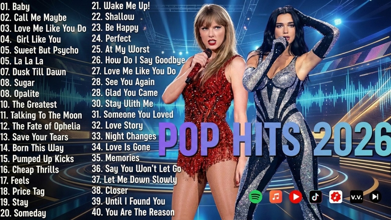 Top Hits Spotify Playlist 2026 🔥 Best & Greatest Hits – Taylor Swift, Billie Eilish, Bruno Mars,...
