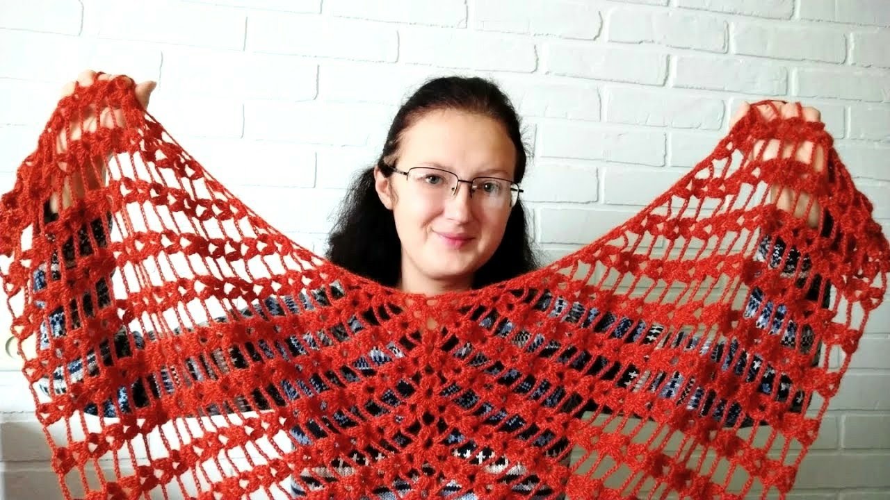 АЖУРНАЯ ШАЛЬ (БАКТУС)КРЮЧКОМ. ПОДРОБНЫЙ МАСТЕР - КЛАСС КРЮЧКОМ ДЛЯ ...