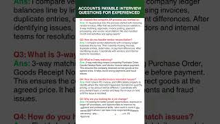 Accounts Payable Interview Questions for Experienced Candidates #interview #job
