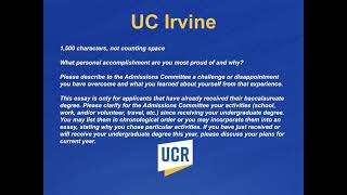 Writing UC Secondaries