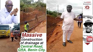 Massive construction of drainage at Central Road, GRA, Benin City