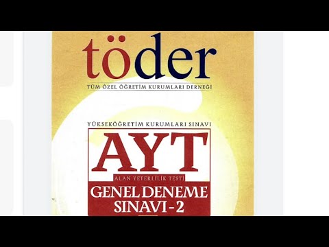 2024 TÖDER Türkiye Geneli AYT Deneme-2 Çözümü