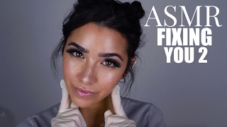 ASMR Fixing You Part 2 Whispered Roleplay (Gloves sounds, Face Brushing, Scratching sounds and  )