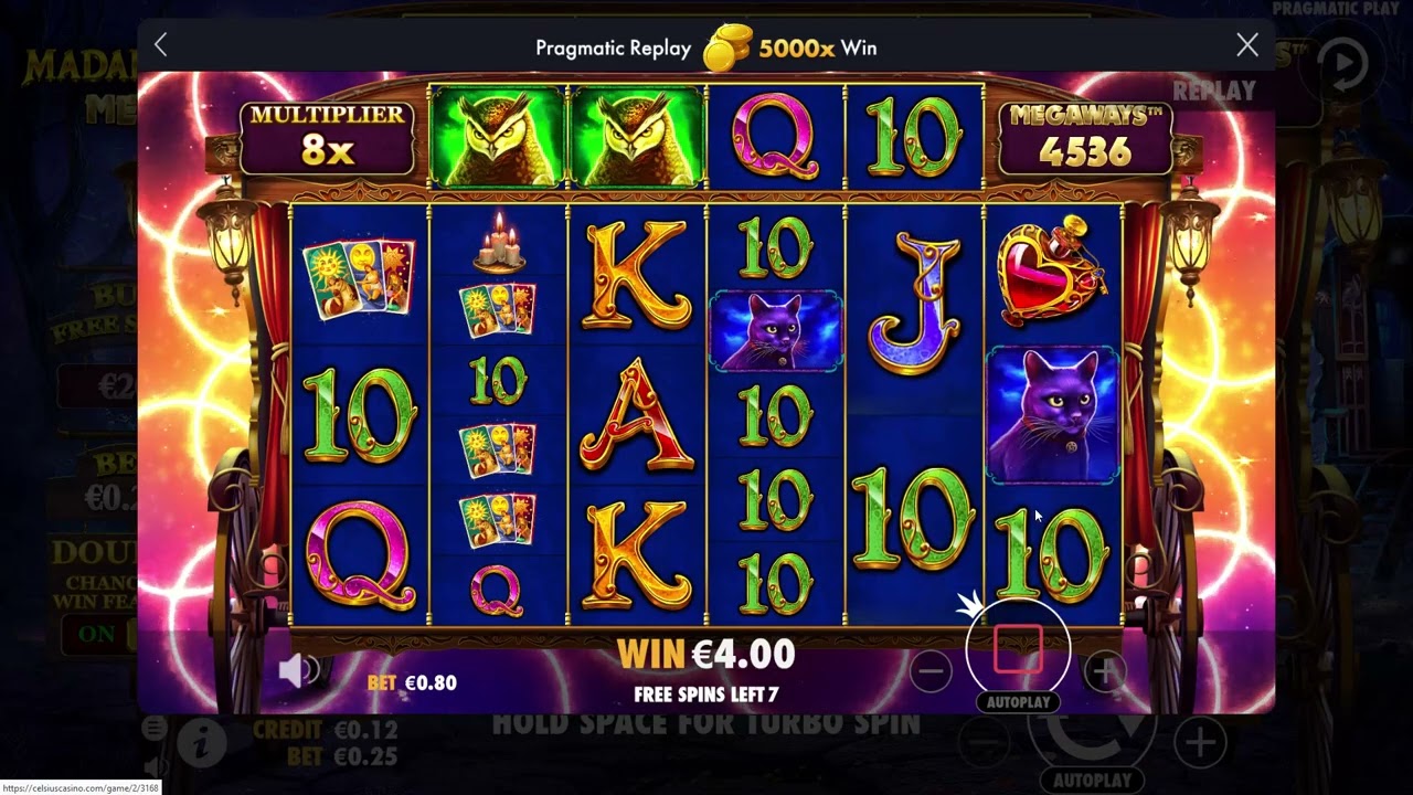Celsius Casino, Big win sur madame destiny un x5000 !!
