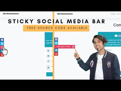 Sticky Social Media Bar using HMTL and CSS in 2020