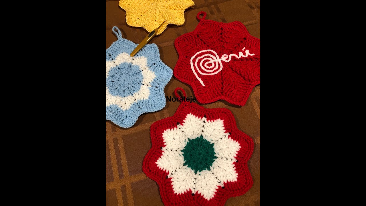 Agarradera flor bandera a crochet