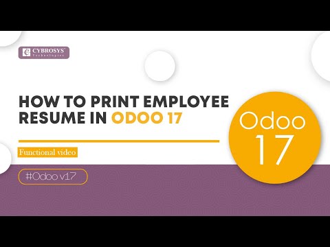 How to Print Employee Resume in Odoo 17 | Odoo 17 Features