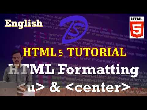 EN | HTML 5 Tutorial | Center & Underline tag in HTML