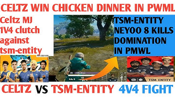 Celtz MJ 1v4 Clutch against TSM-ENTITY in PMWL | TSM-ENTITY Neyoo 8 kills domination in PMWL | pubg