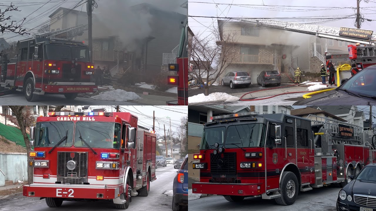 East Rutherford 2nd Alarm Working House Fire Response 