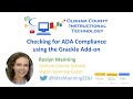Checking for ADA Compliance using Grackle Add-on