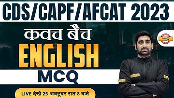 CDS/AFCAT 1 2023 | CAPF 2023 | English mcq | by Nitin Sir