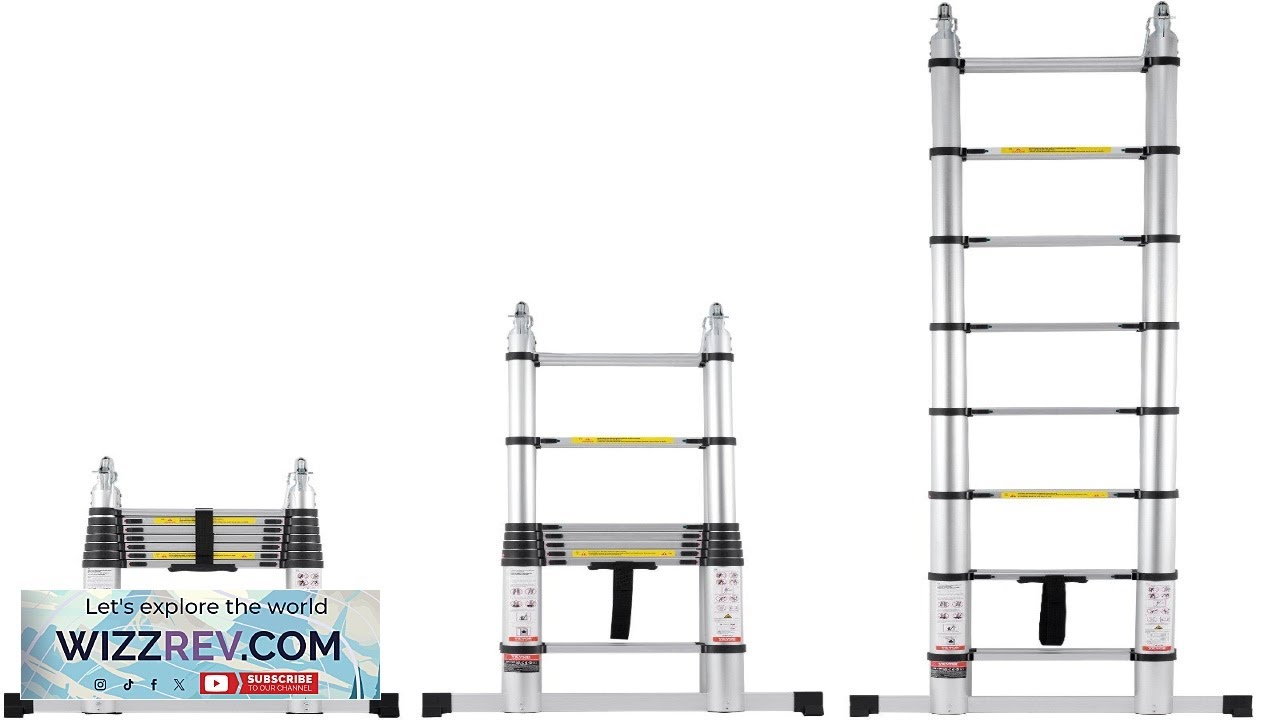 Telescoping Extension Ladder 16.5FT A-Shape w/ Stabilizer Bar for RV Review