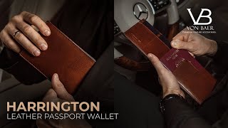 Harrington - Full Grain Leather Passport Wallet / Holder by Von Baer Overview