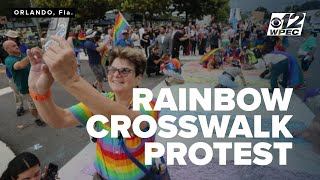 Over 150 protest FDOT removal of rainbow crosswalk at Pulse nightclub
