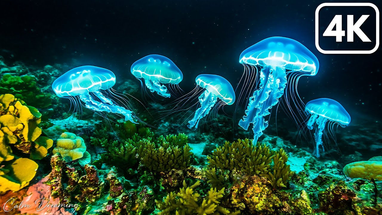 The Best Jellyfish Aquarium ☆ UNDERWATER SOUNDS with MUSIC ♫ ☆Relaxing Sleep Music, Stress Relief #8