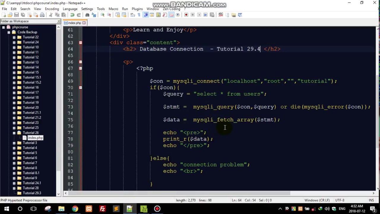 29.4 PHP Basic Fundamental Database Connection - YouTube