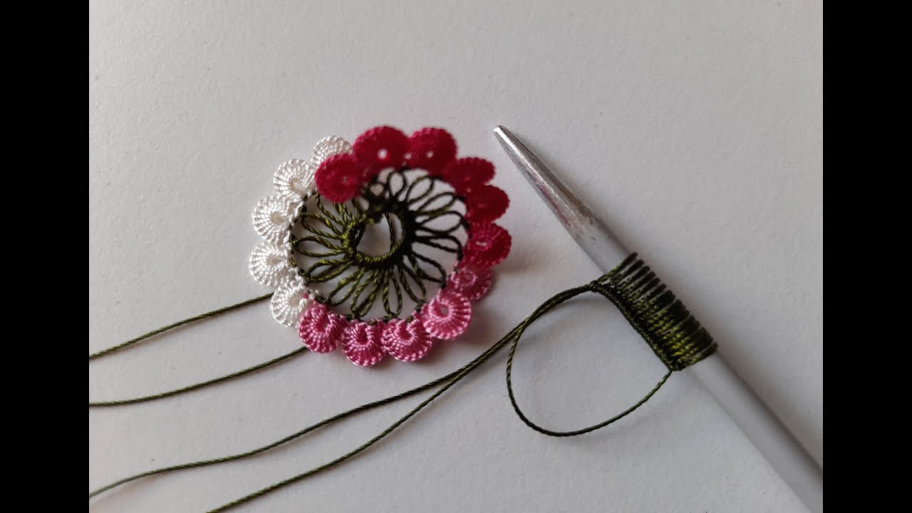 Making wonderful roses with knitting needles(Needle lace)