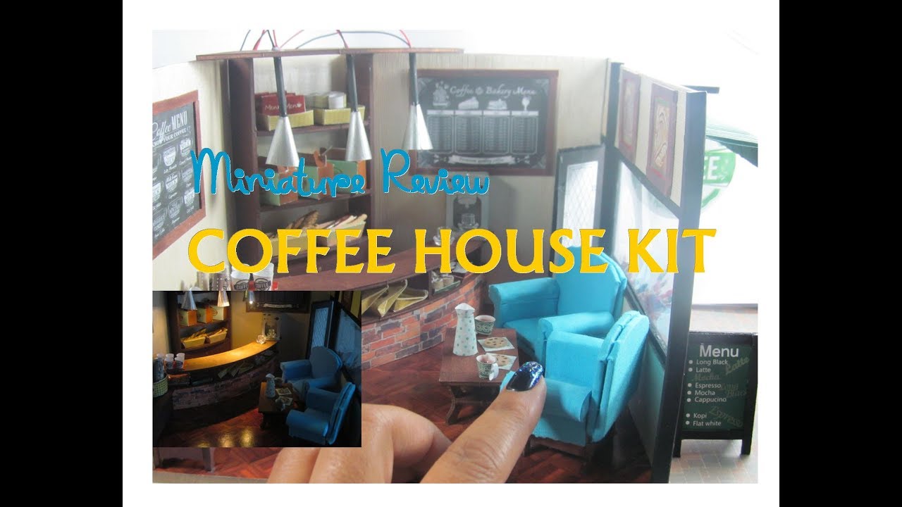 DIY Colombian Coffee House Kit that Lights Up Dollhouse Miniature Unbox Assembly Review