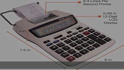 Victor Printing Calculator, 1208-2 Compact and Reliable Adding Machine with 12 Digit LCD Display, B