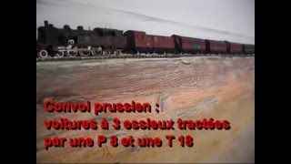 Märklin Mini-Club Z P 8, T 18 et S 3/6 tractant des voitures à 3 essieux