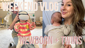 WEEKEND VLOG | twin toddlers + newborn baby | heather fern