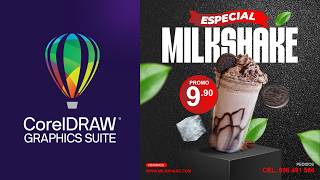 🟢 Post publicitario MILKSHAKE en CorelDRAW | descarga