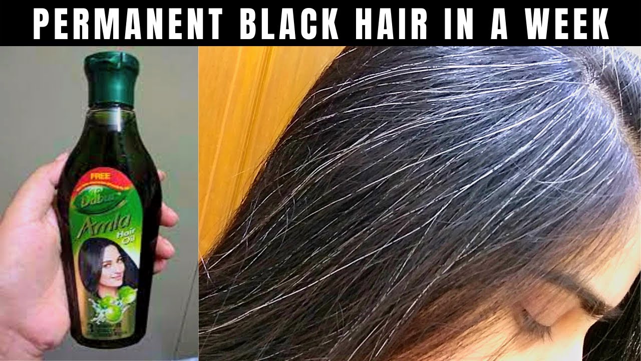 Permanent black hair with dabur amla hair oil  white hair to black hair naturally