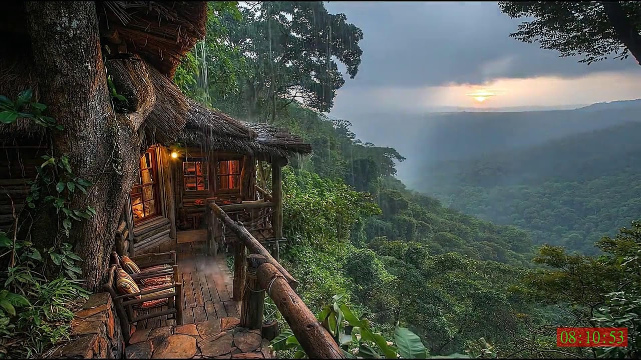 Slow Piano with Continuous Rain Sounds for Sleeping and Healing Rest