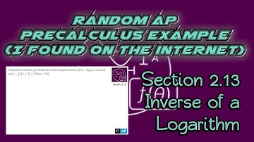 AP Precalculus Section 2.13 Example: Finding the Inverse of a Logarthmic Function