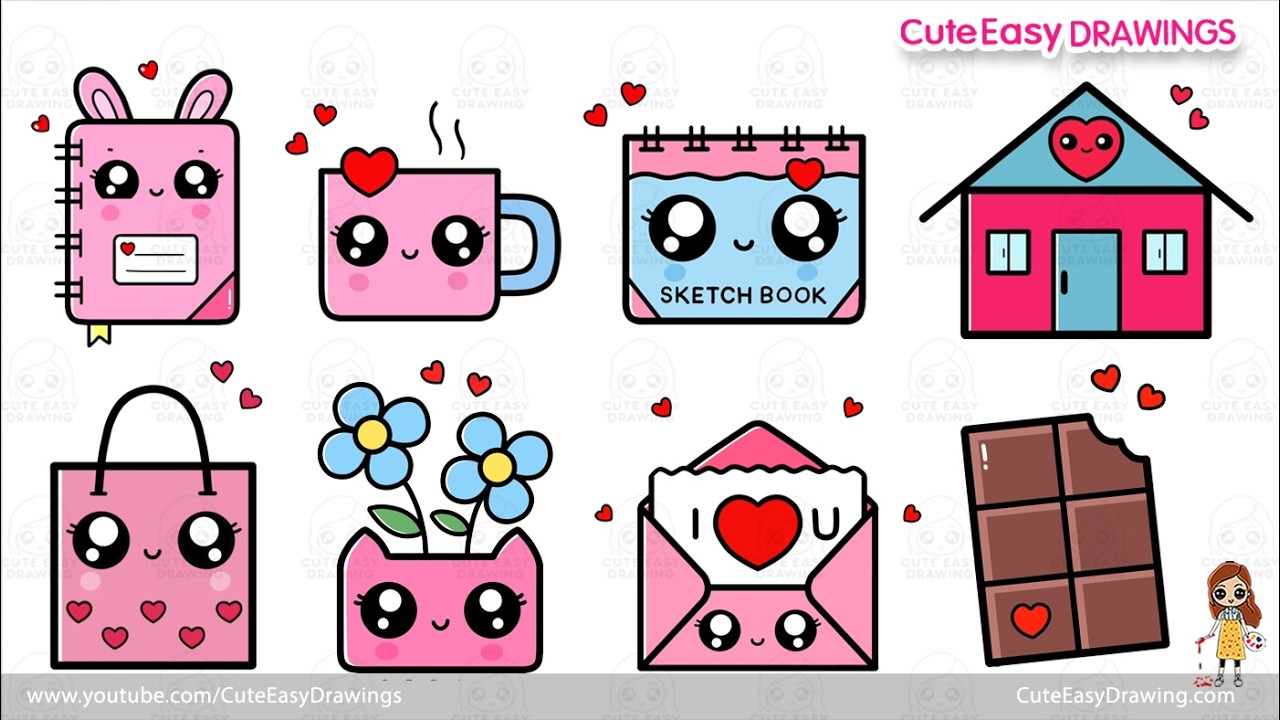 8 Cute & Easy Drawing Video Collection | 1 Hour Long Drawing Video For Kids!