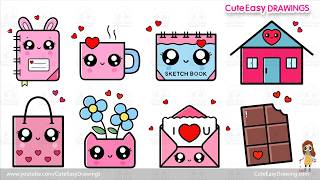 8 cute easy drawing video collection 1 hour long drawing