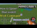 How to spown Blue axolotl with command || Summon Blue axolotl || Minecraft ||